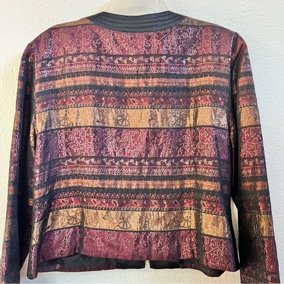 Vintage Joseph Ripkoff burgundy metallic sheen jacket - Picture 4 of 8